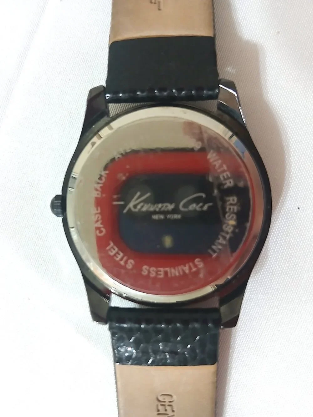 Kenneth Cole New York KC2669 Watch 35mm Faceted Crystal Leather Untested